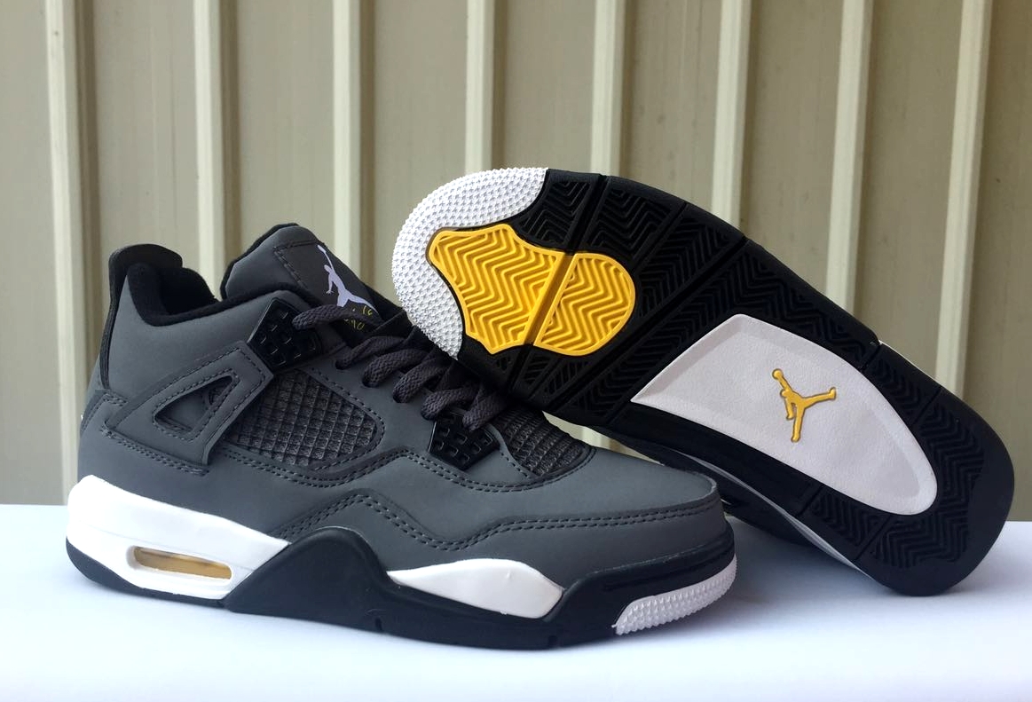 2019 Air Jordan 4 Cool Grey Yellow Shoes